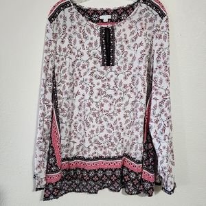 Like new J. Jill long sleeve floral blouse
